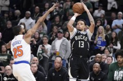 布伦森27+7唐斯17+13 尼克斯7人上双轻取雄鹿